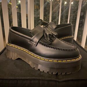 Dr. Martens Black Platform Tassel Loafers